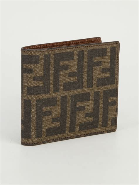 fendi men's leather wallet|Fendi leather printed bifold wallet.